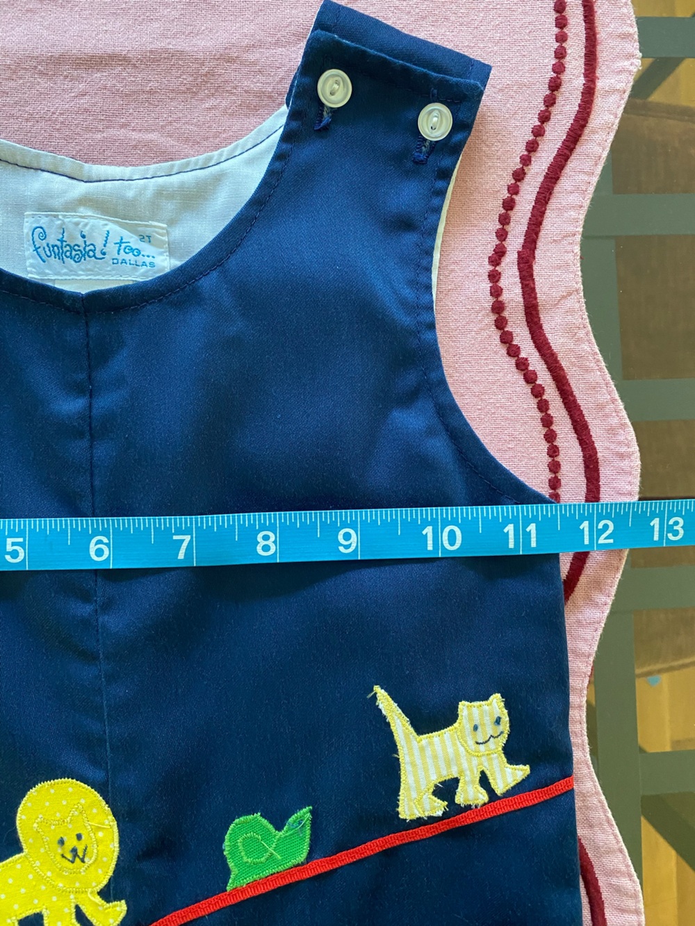 Funtasia Too Vintage Blue Animal Appliqués Jon Jon Romper 2t - Picture 13 of 15